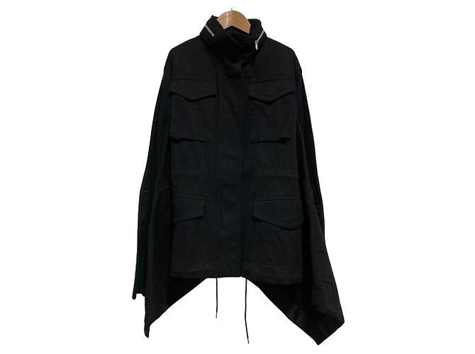 Giacca sacai Fabric Combo Jacket Knit Combo Military Jacket Nero