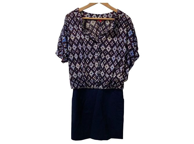 Autre Marque VIVIENNE TAM Power Net Docking Kleid Blau
