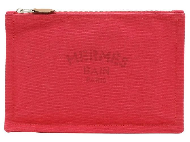 Hermès Bolsa Hermes Yachting PM em lona e couro Rosa