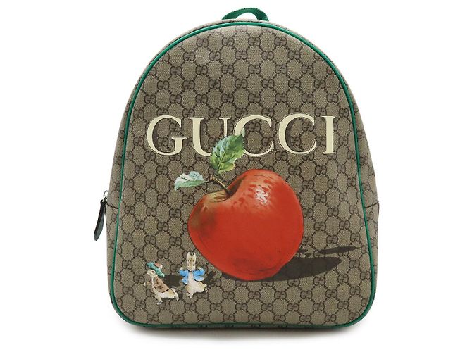 Gucci GG Supreme Coated Canvas Backpack Pink Multiple colors Beige