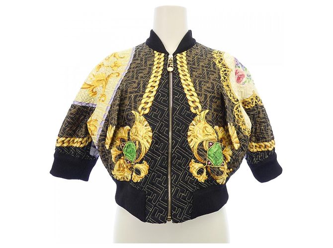 Autre Marque Fendace Jacke Schwarz Gelb Fuschia