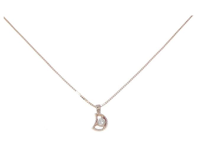 Autre Marque K10 Pink Gold Diamantenhalskette