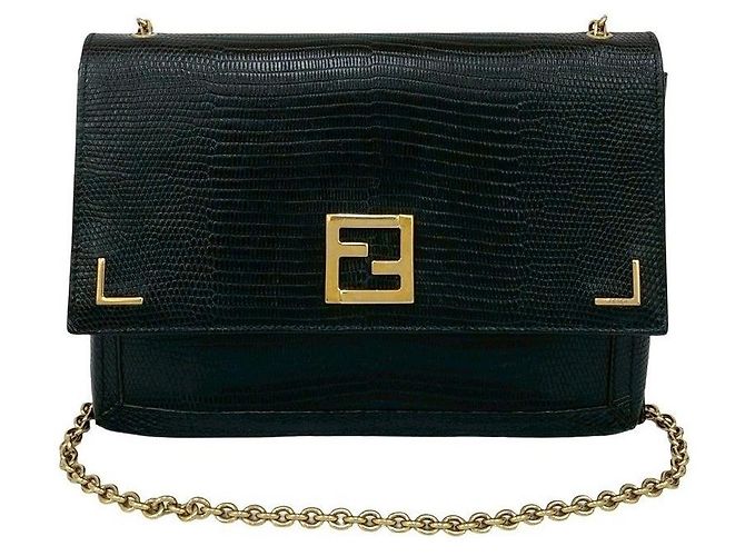 Borsa a tracolla in pelle Fendi Nero
