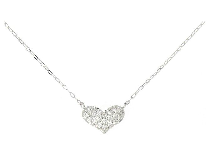 Autre Marque Diamantenhalskette PT900 PT850 Silber