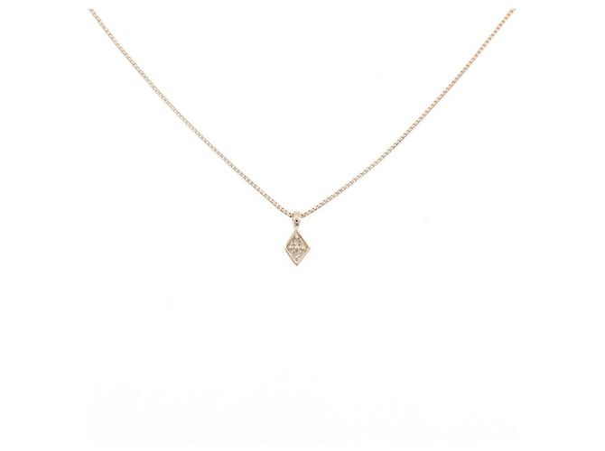 Autre Marque Collar K10 Pink Gold Diamond Rosa