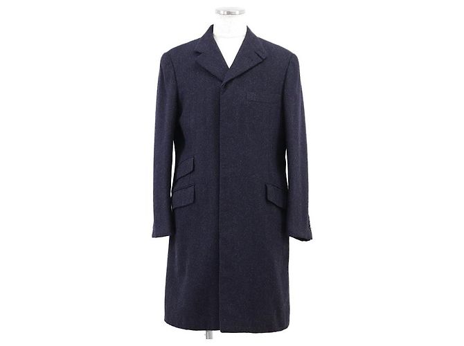 Hermès Chester Coat 100% Alpaca Coat 48 Blue Navy blue
