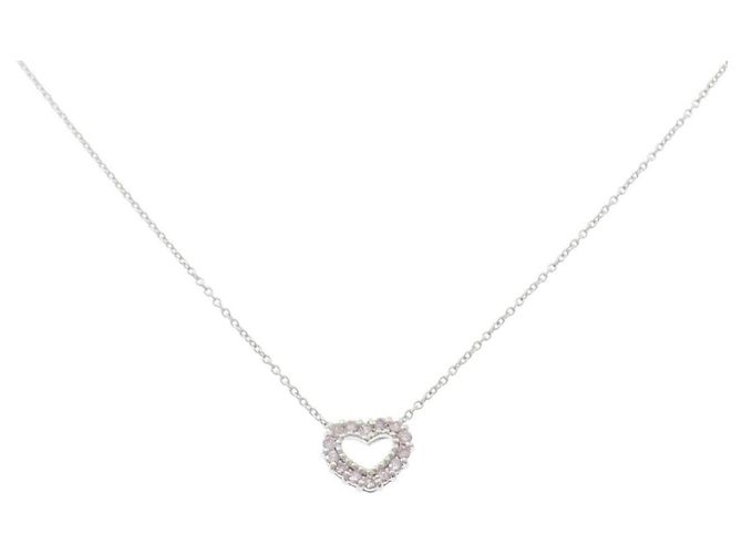 Autre Marque Collana in oro bianco Au750 e diamanti rosa
