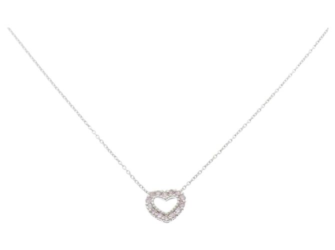 Autre Marque Collar de oro blanco Au750 y diamantes rosas