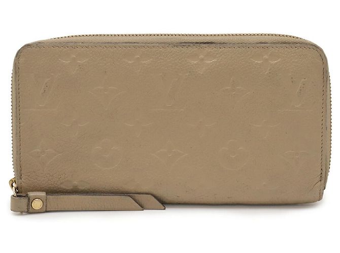 Louis Vuitton Zippy Wallet Monogram Empreinte Long Wallet Beige
