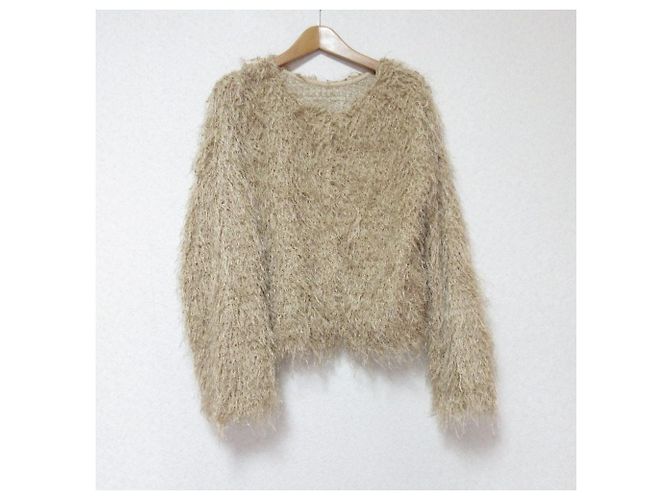 Autre Marque Discoat Shaggy Strickpullover Beige