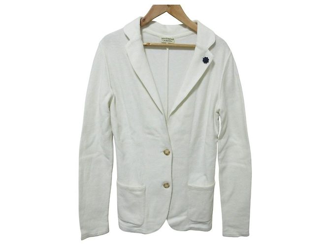 Autre Marque Lardini Knit Tailored Jacket White Eggshell