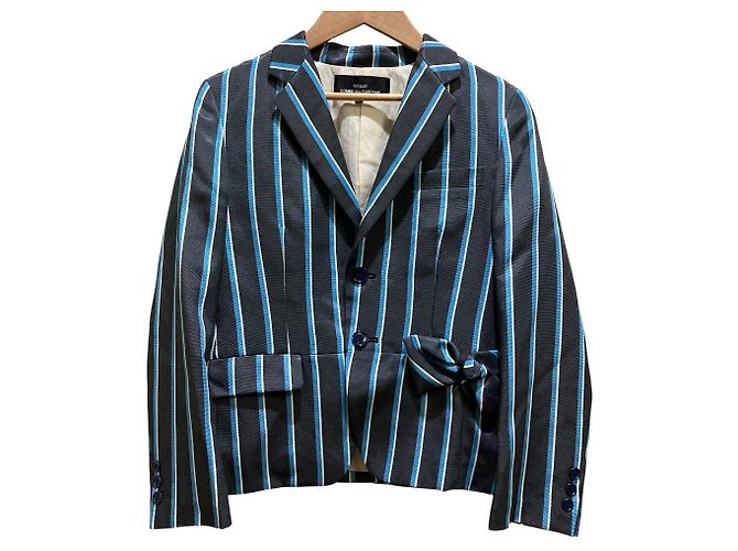 Autre Marque tricot COMME des GARCONS Stripe Jacket Blue Navy blue
