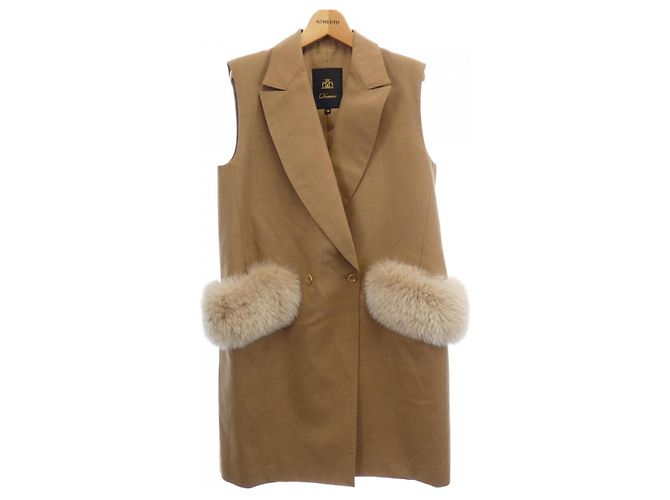 Autre Marque Gilet lungo Drawer marrone