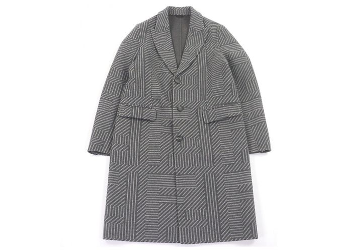 Fendi Chester Wool Coat Brown