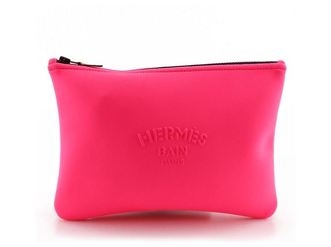 Hermès Neobain MM Polyurethane Pouch Pink