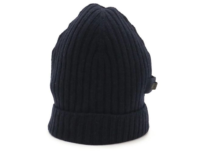 Gorro de lã Prada Azul Marinho