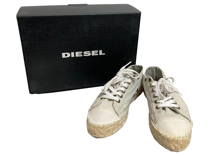 Autre Marque Baskets Espadrilles en Toile DIESEL Marron Gris