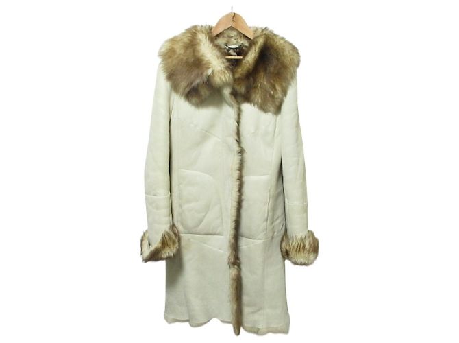 Max Mara Shearling Coat Cream
