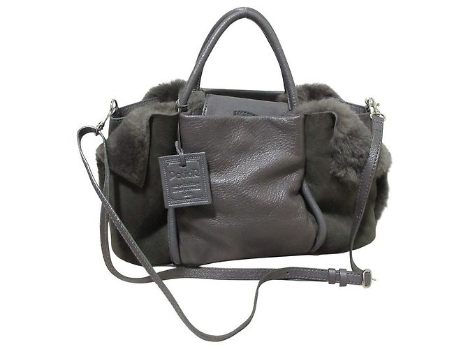 Autre Marque Borsa a mano 2 vie Potior in shearling Marrone