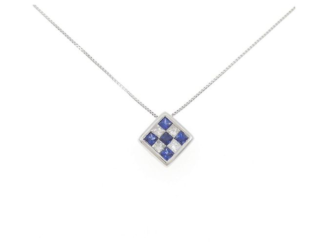 Autre Marque Collana in platino, zaffiro e diamante Argento