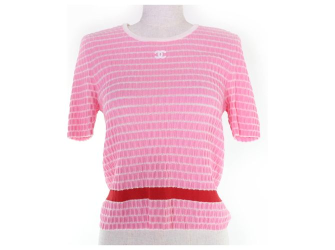 CHANEL COCO Mark Stricktop aus Baumwollmischung Pink