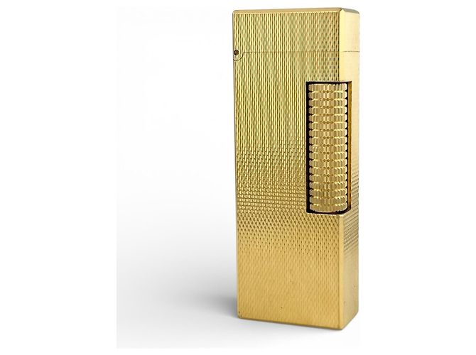 Alfred Dunhill Isqueiro de rolo Dunhill Square Dourado