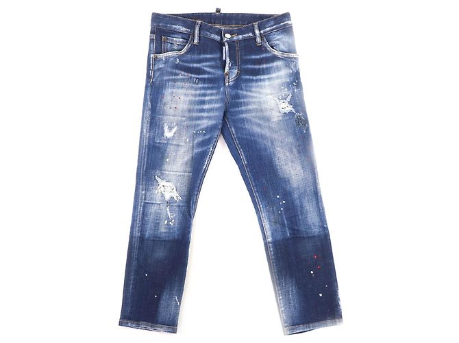 DSQUARED2 Cool Girl Cropped Jean Pantalones de denim de algodón Azul