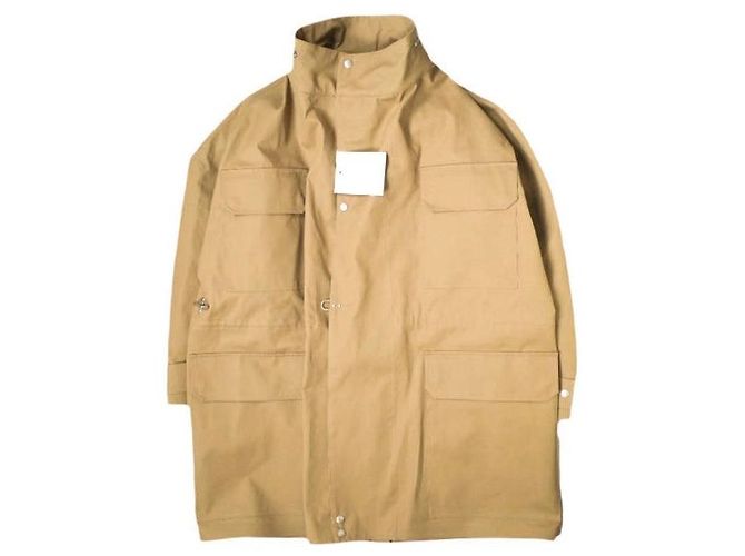 Autre Marque Hed Mayner PARKA RAGLAN IMPERMEABLE Abrigo de mezcla de algodón Castaño Verde Camello
