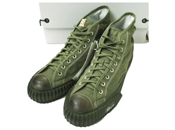 visvim KIEFER MID FORAGE Baskets en coton duck traité spécial Vert Vert olive