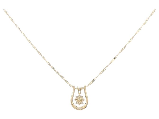Autre Marque Collana Au750 2WAY Fiore e Diamanti D'oro