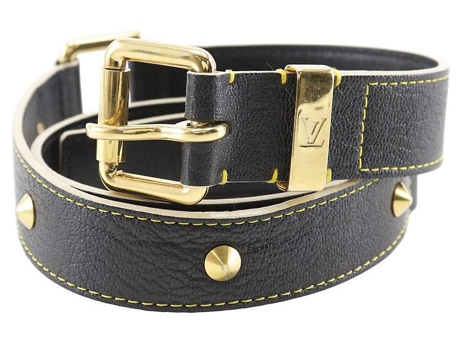 Louis Vuitton Sangle Suhali Leather Belt Black