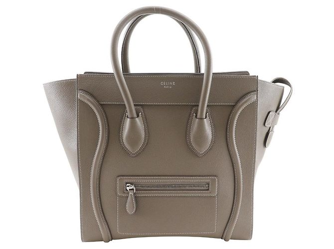 Céline Bolsa de mão Celine Luggage Mini Shopper em couro de bezerro Marrom