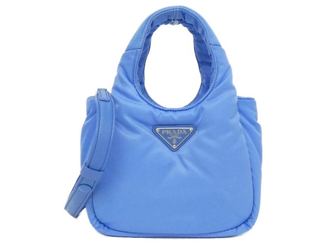 Prada Tessuto Soft Shoulder Bag Blue