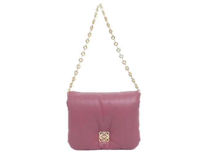 Bolso de hombro Loewe Puffer Goya de piel de cordero Púrpura