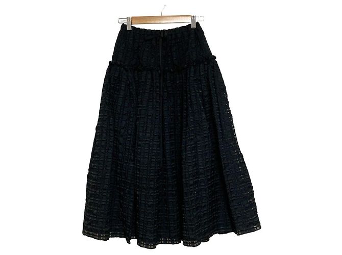 Autre Marque Gonna lunga in jacquard Cygne Nero