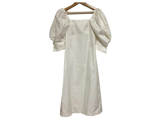 Autre Marque Cygne Puff Sleeve Dress White