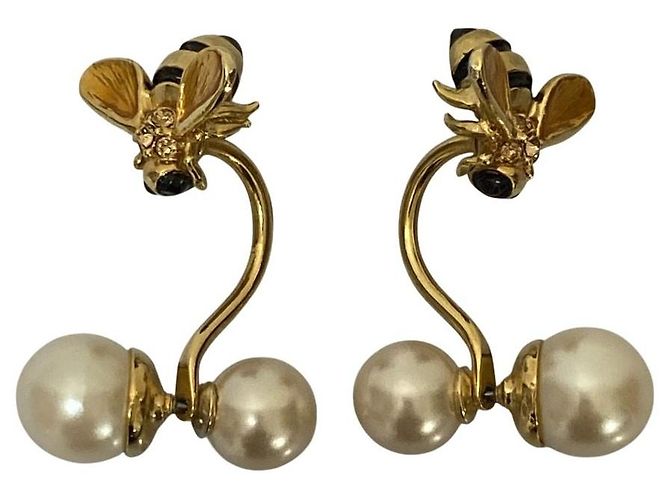 Autre Marque Orecchini a perla a forma di ape GRANDMATIC D'oro