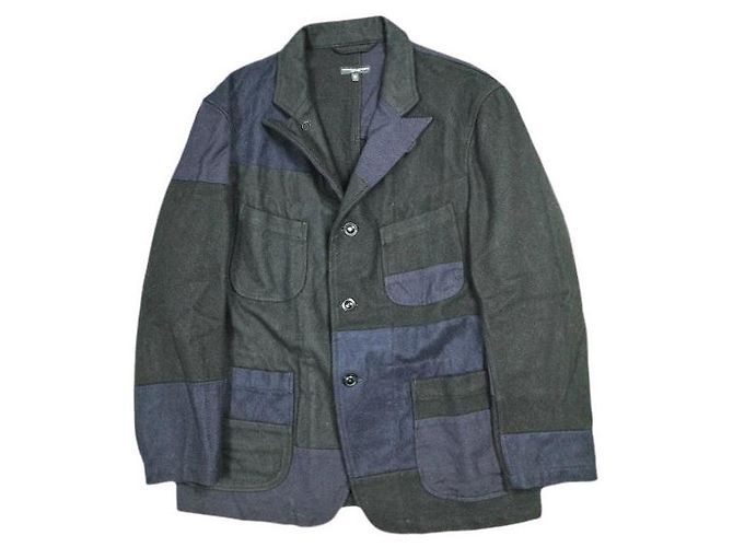Autre Marque Engineered Garments Bedford Jacket Wool Jacket Nero Blu navy