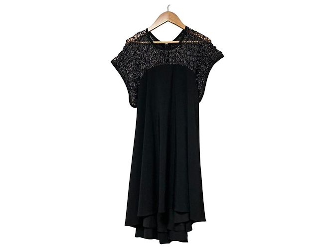 Autre Marque Milly Crochet Kleid Schwarz
