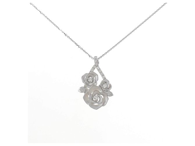Autre Marque Collar de diamantes Pt900 Pt850 Plata