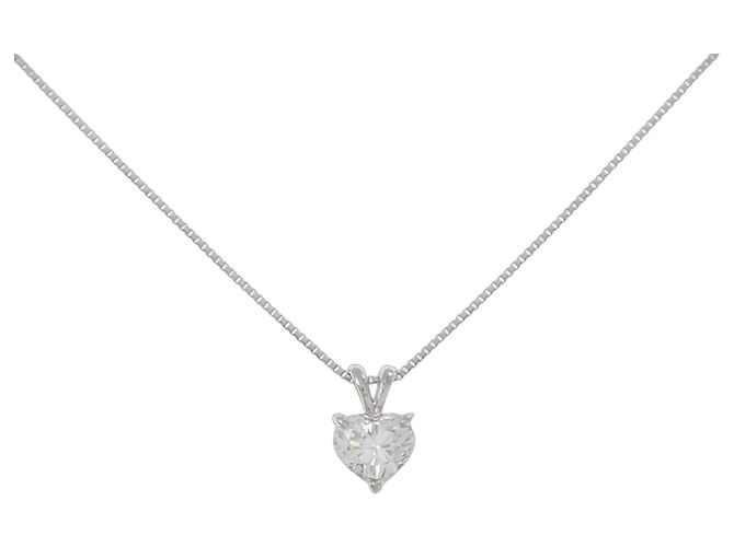 Autre Marque Pt900 Pt850 Herz-Diamant-Halskette Silber