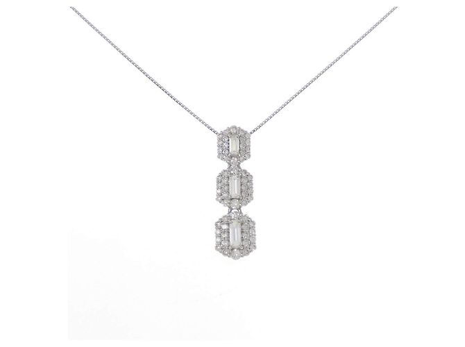 Autre Marque Collana in platino e diamanti Argento