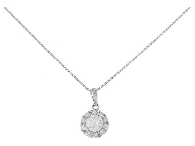 Autre Marque Collar de platino y diamantes Plata