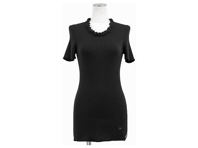 Chanel P42530 Kaschmir Strick-Top Schwarz