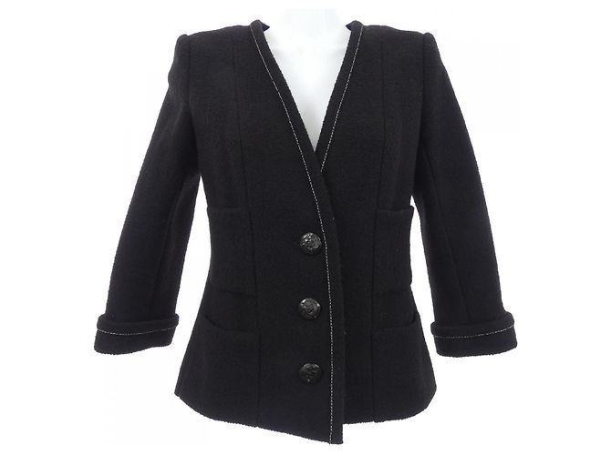 Chanel Collarless Jacket Black