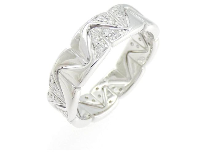 Autre Marque Anel Escada Au750 em ouro branco e diamantes Prata