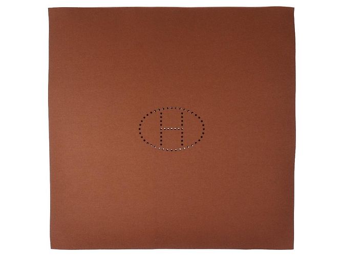 Hermès H Logo Felt Playmat 73cm x 74.5cm Brown