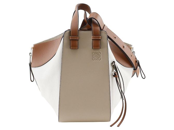 Borsa 2way Loewe Hammock Small in vitello Marrone Bianco