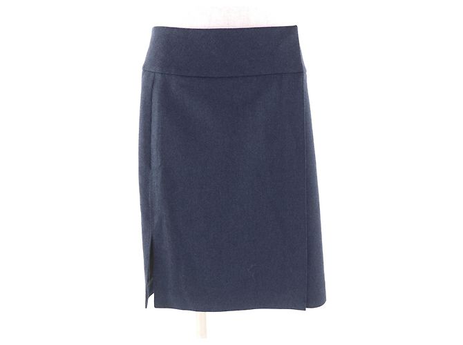 Hermès 34 Wool Skirt Blue Navy blue