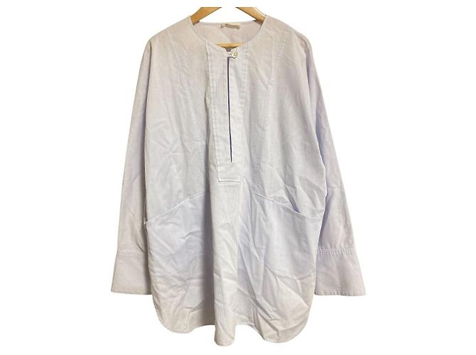 Autre Marque DES PRES Dobby Pullover Shirt Blue Light blue